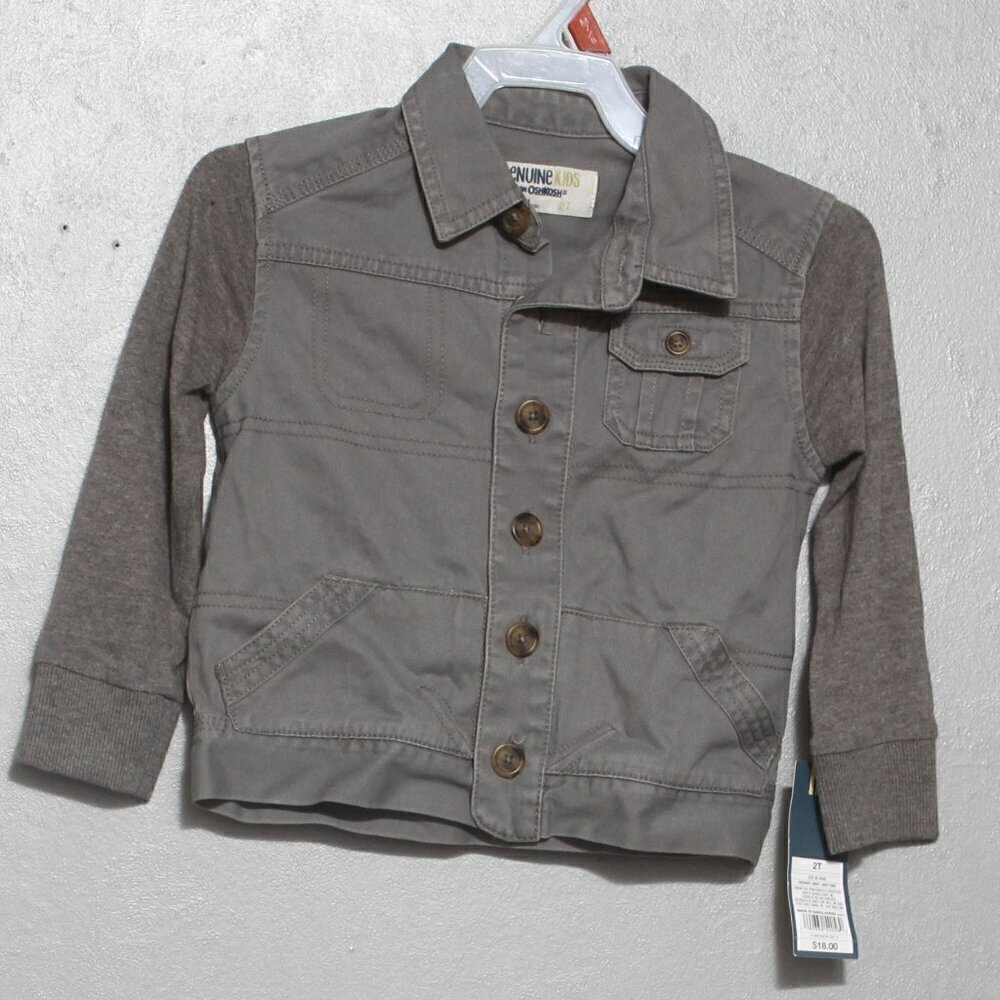 Oshkosh genuine kids nwt gray cotton utility jacket